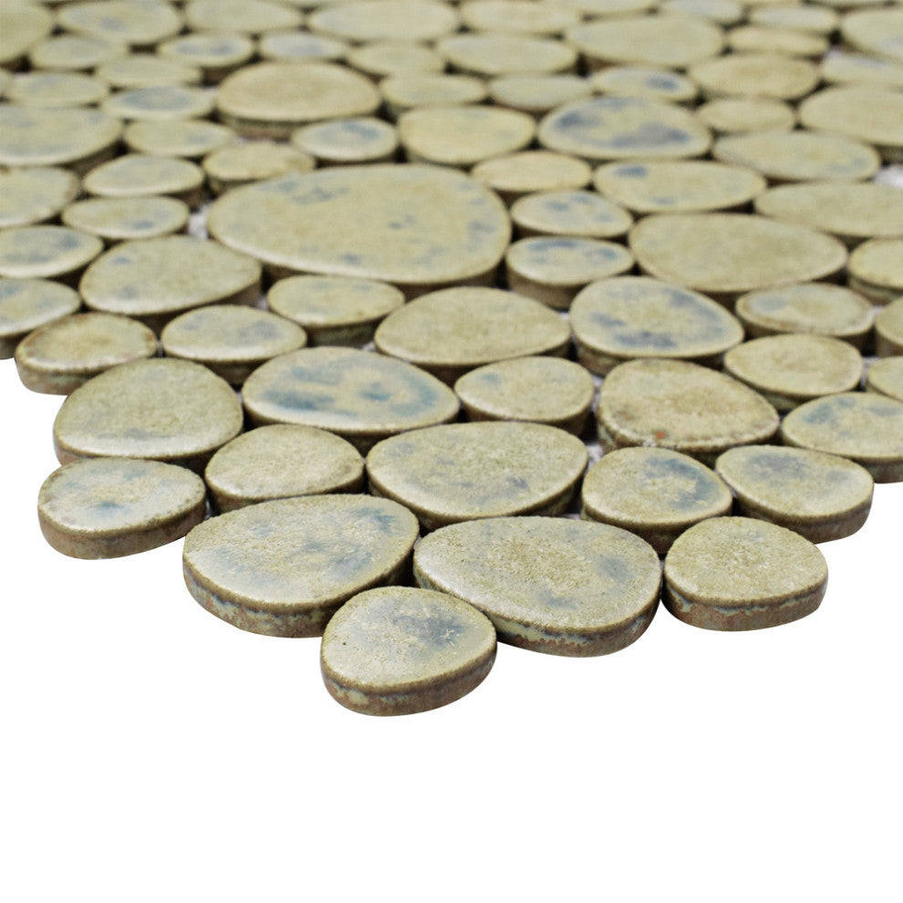 Pebble Green Moss Porcelain Floor and Wall Tile