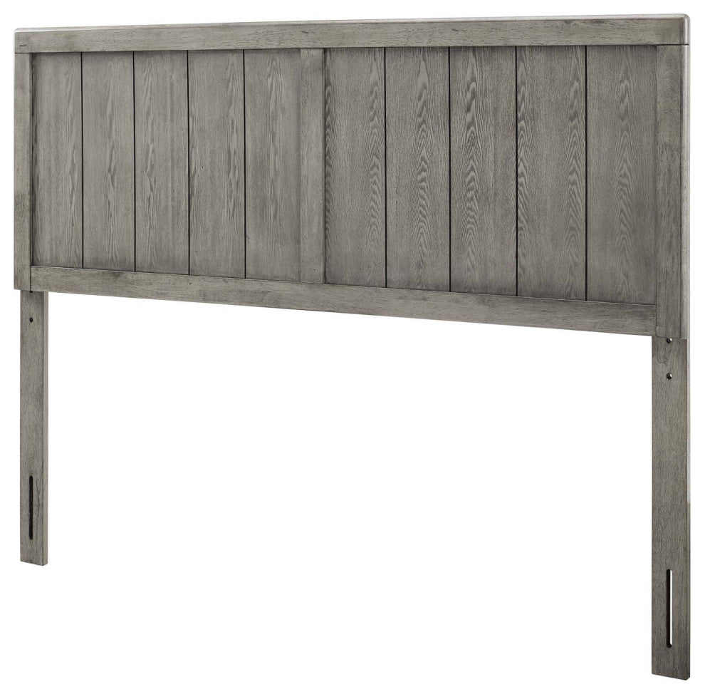 Headboard, Full Size, Wood, Gray, Modern Mid-Century, Bedroom Master Suite