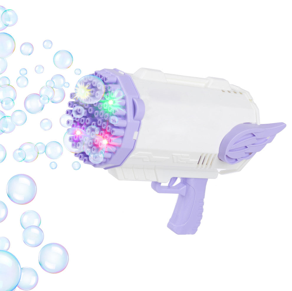 Handheld Bubble Machine With Colorful LED Lights Includes Bubble Solut