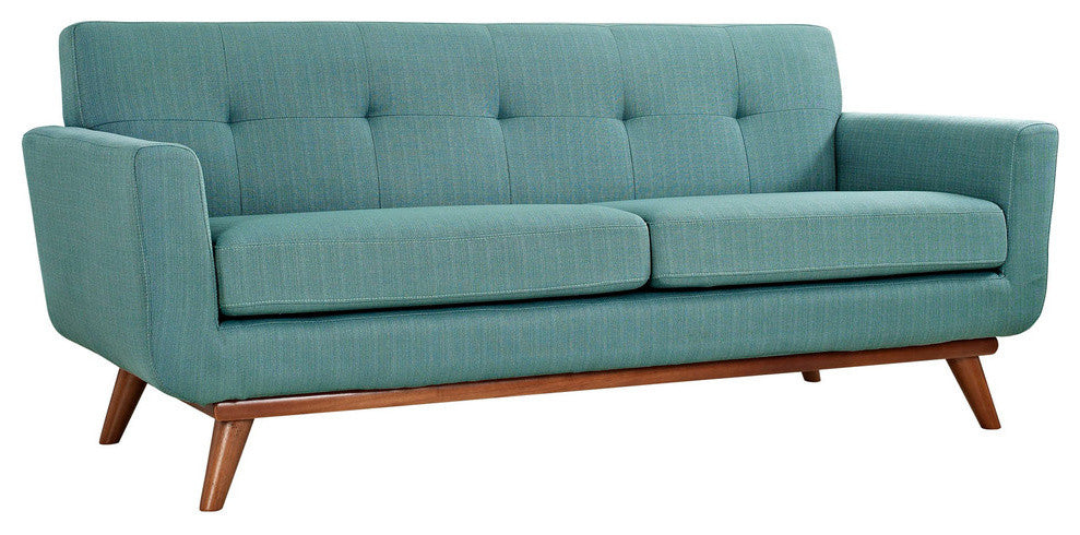 Modern Contemporary Upholstered Loveseat, Laguna Fabric