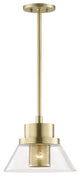 Paoli 1-Light Pendant, Aged Brass Finish, Small