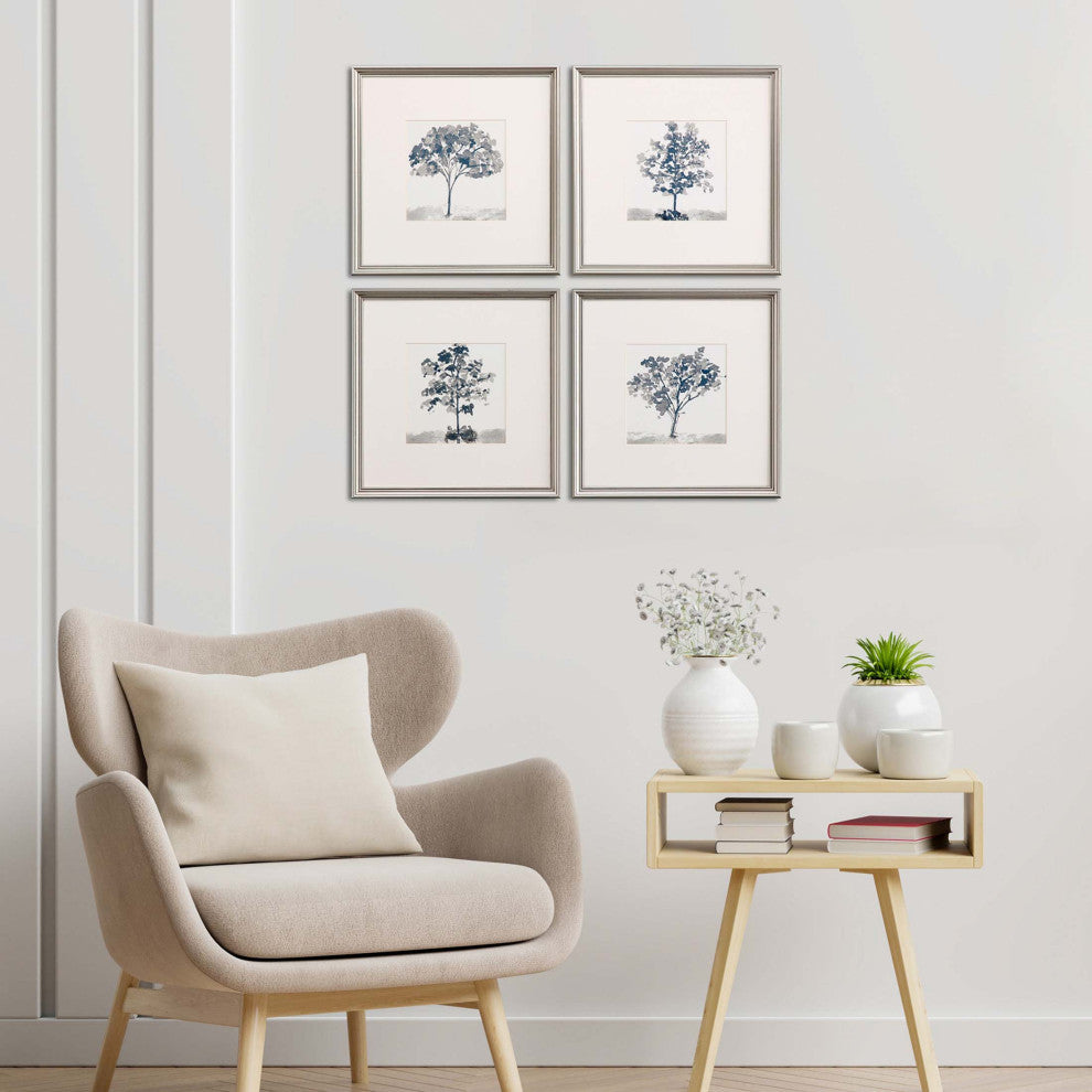 Slate Trees Art, 4-Piece Set