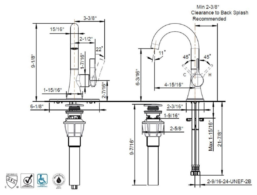 Ultra Faucets UF3800X Single Handle Bathroom Faucet, Brushed Nickel