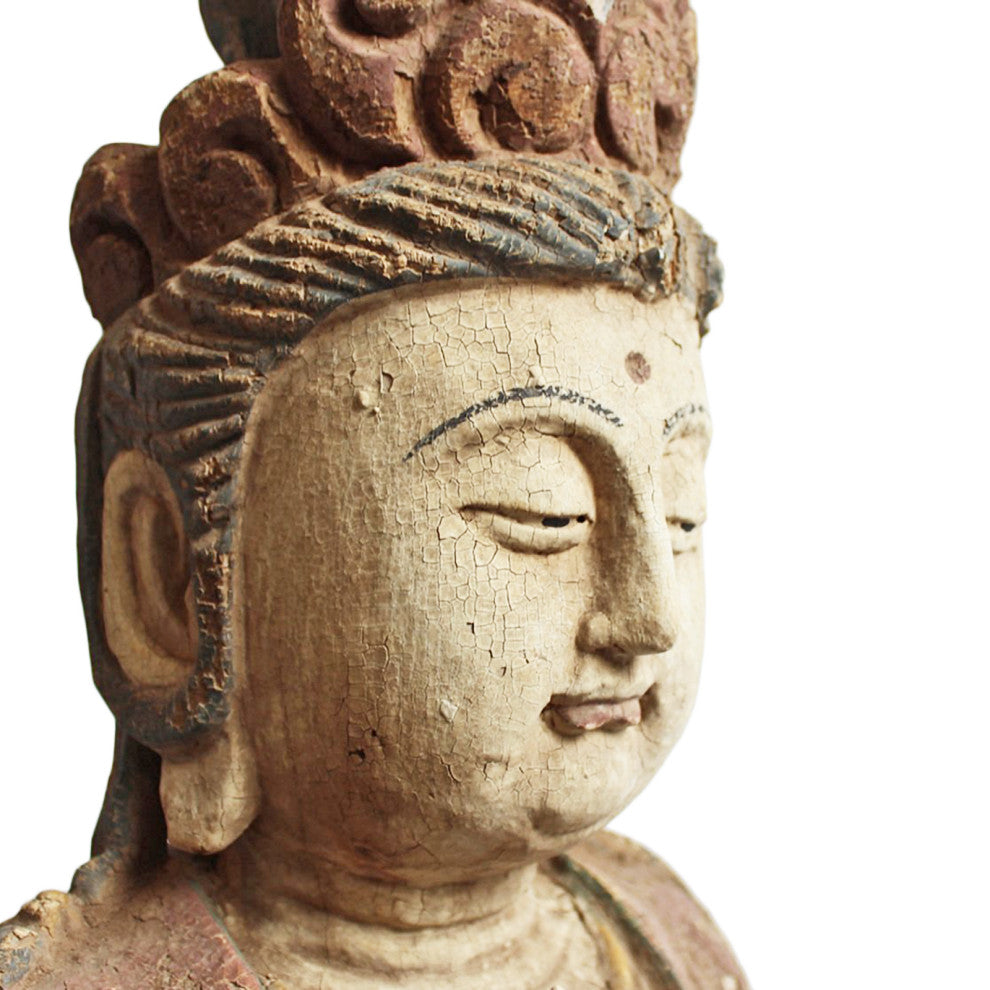 Consigned Sitting Quan Yin Wood Statue
