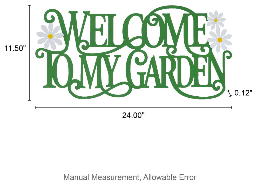 24"L "Welcome to My Garden"  Wall Decor