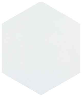 Hextile Ceramic Floor and Wall Tile, Glossy Blanco, 25