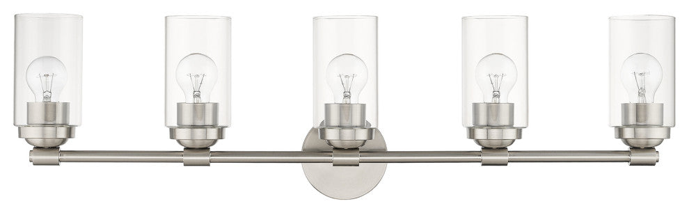 Whittier 5-Light Brushed Nickel Large Vanity Sconce