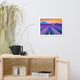 Blooming Lavender Field and Sunset Floral Landscape Framed Photo Wall Art Prints, White, 12" X 16"