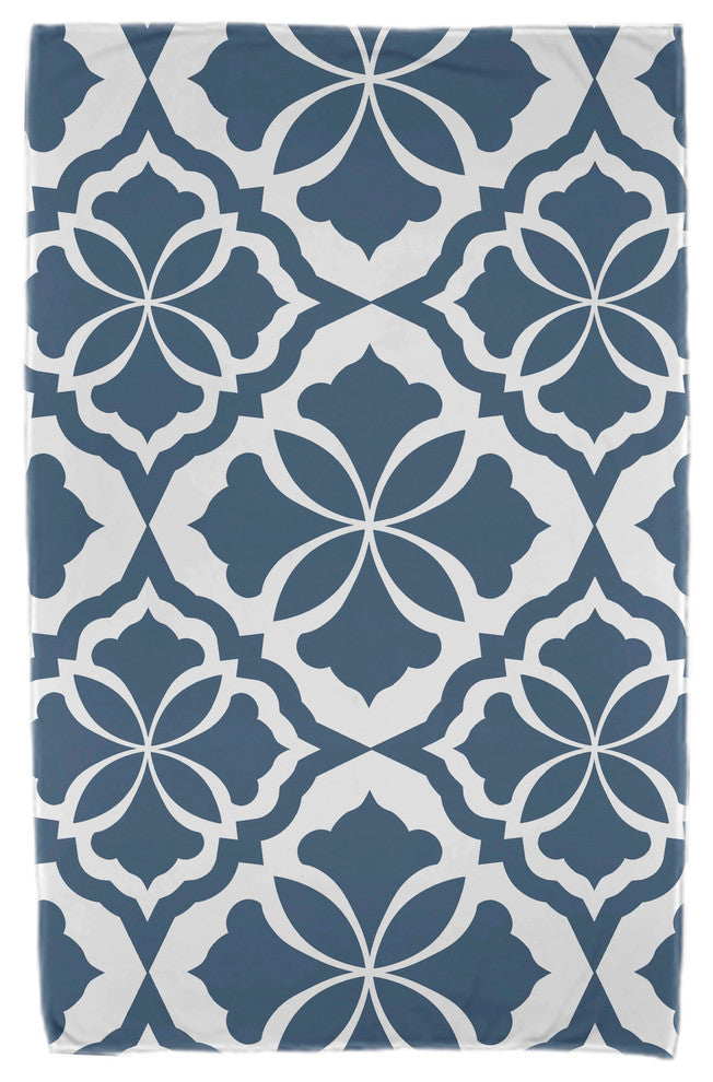30x60" Ceylon, Geometric Print Beach Towel, Blue
