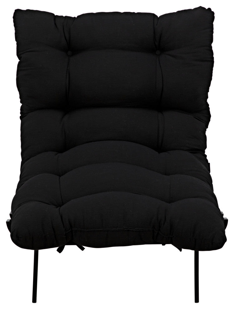 Hanzo Chair With Steel Legs, Charcoal Black