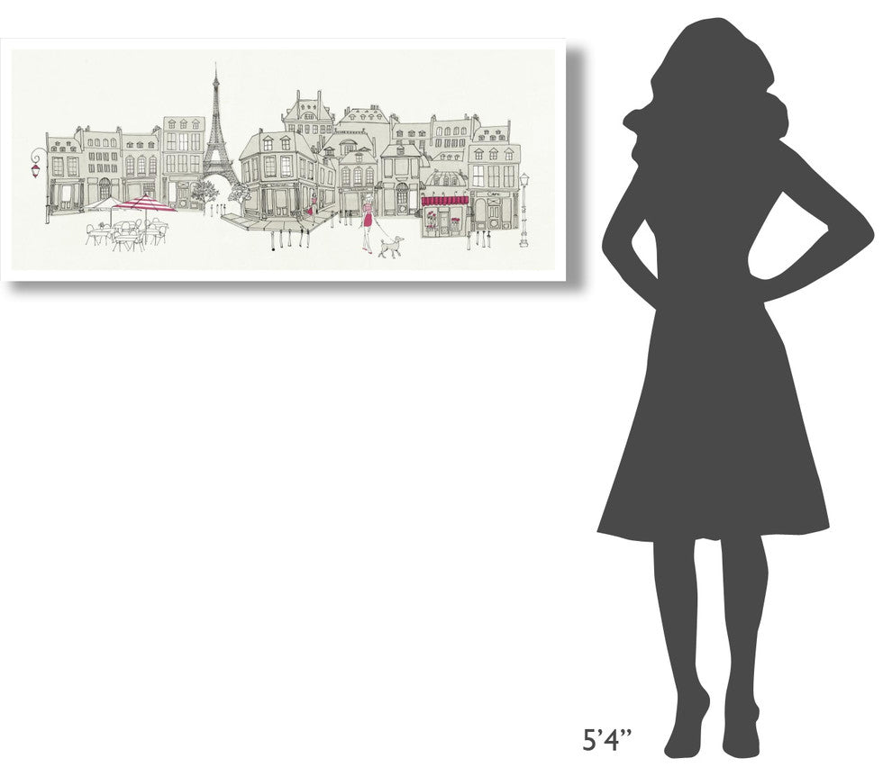 "World Cafe II Paris Pink" Digital Paper Print by Avery Tillmon, 52"x22"