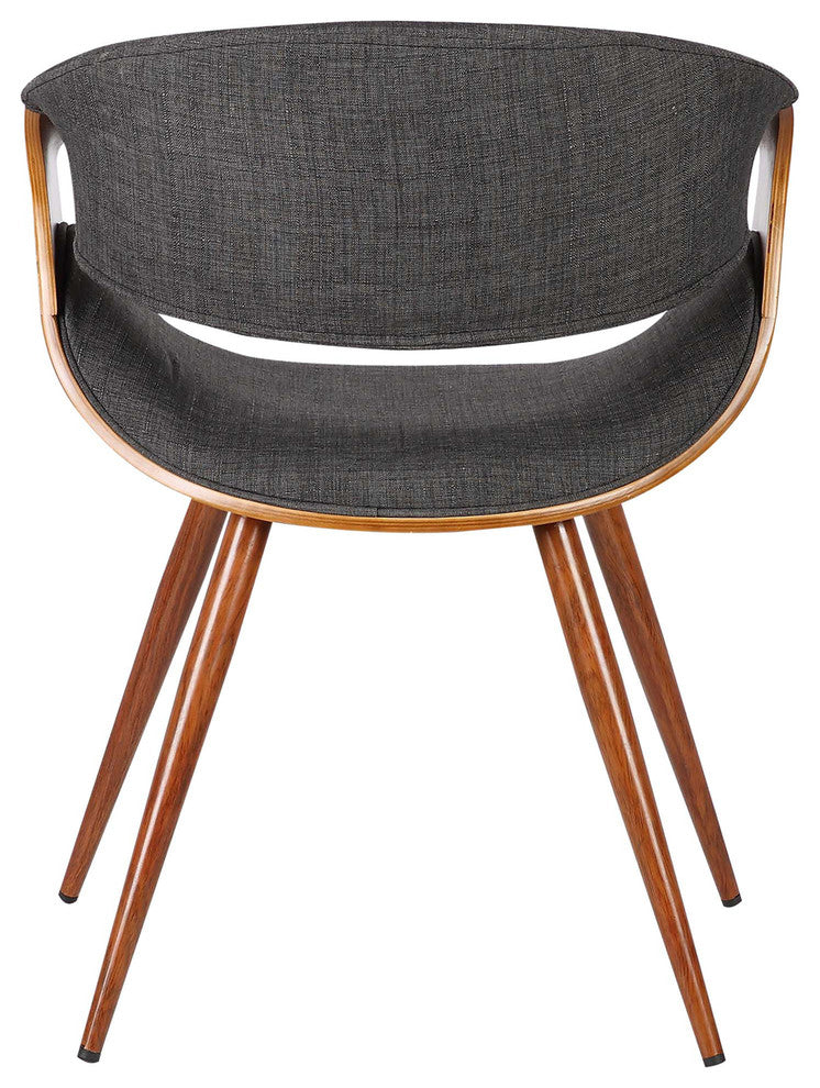 Jerrod Dining Chair, Walnut Finish and Charcoal Fabric