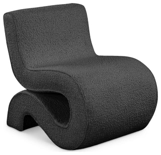 Desiree Boucle Fabric Upholstered Accent Chair, Black