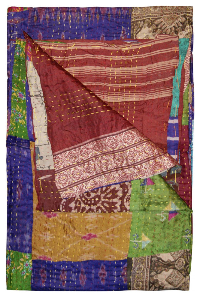 HomeRoots 50" x 70" Silk Multicolor Throws