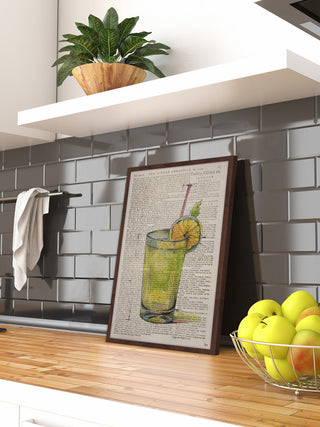 "Orange Cocktail" Framed Painting Print, 16"x24"