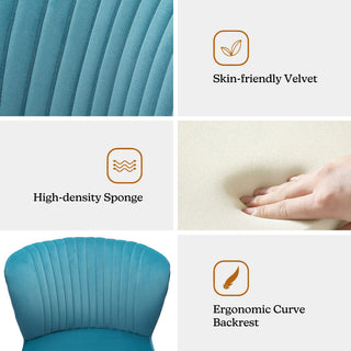 Velvet Accent Dining Chair, Blue