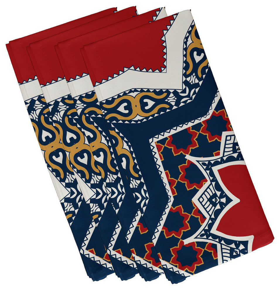 Rising Star, Print Napkin, Set of 4, Red