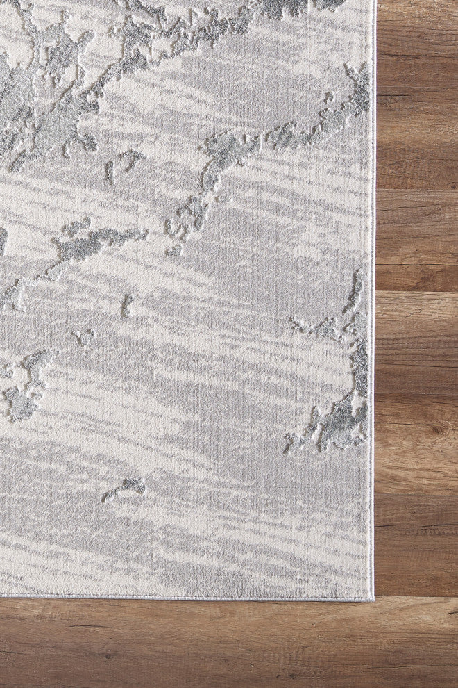 Abani Nova Nov130A Grey Beige Marble Textured Abstract Area Rug
