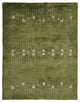 HAND KNOTTED LOOM SILK ECO-FRIENDLY AREA RUG -6'x9',Rectangle,Green,Contemporary