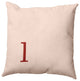16"x16" Modern Monogram Decorative Throw Pillow, Maple Red
