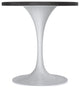 27 Round Dining Table, White Base with Sintered Stone Black Top