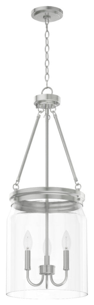 Hunter Devon Park Brushed Nickel 3 Light Pendant Ceiling Light
