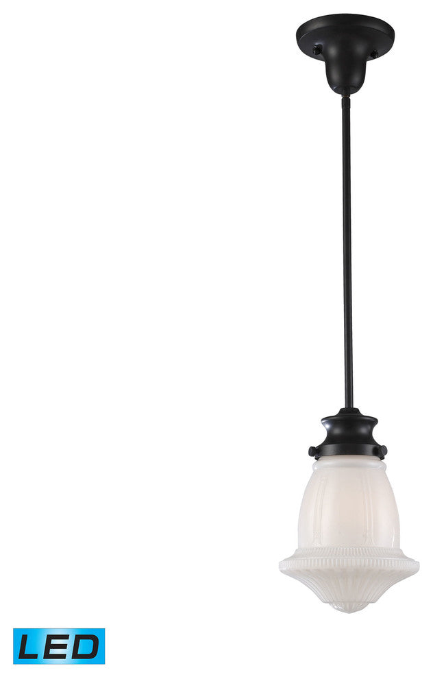 ELK Lighting Schoolhouse 1-Light LED Pendant, Oiled Bronze