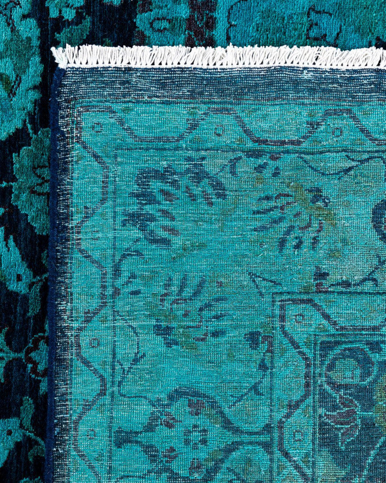 Overdyed, One-of-a-Kind Hand-Knotted Area Rug Blue, 4'8"x7'2"