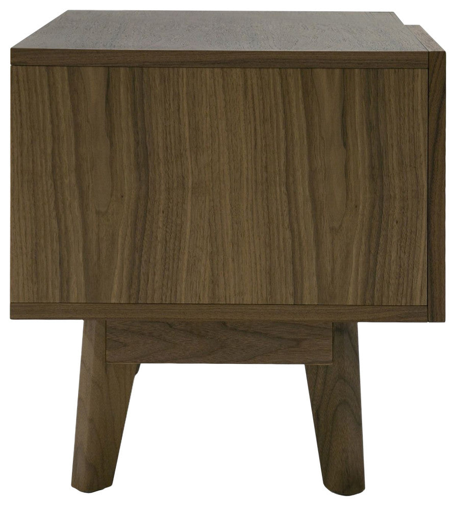 Modrest Abelard Mid-century Walnut Nightstand