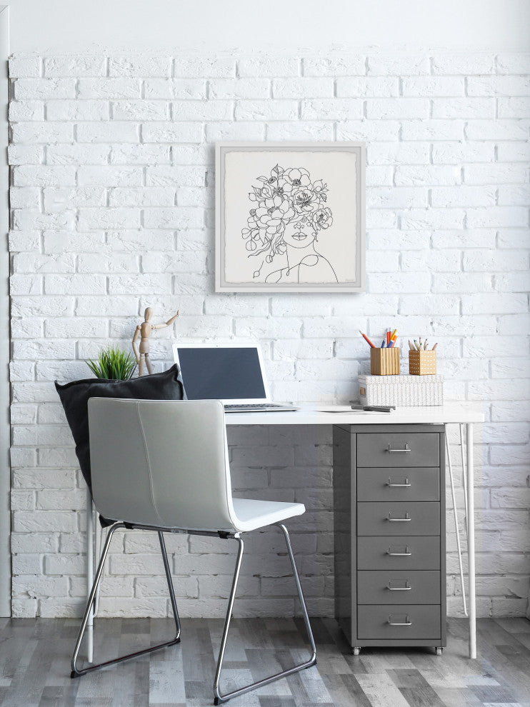 "Flower Model" Framed Painting Print, 12x12