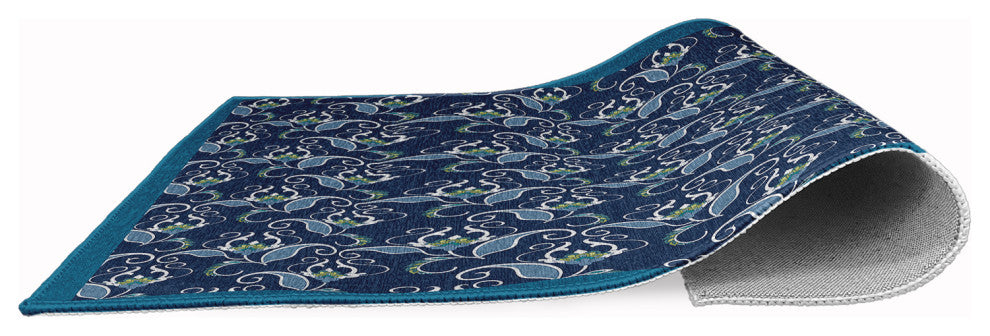West Indies Rug, Unreal Teal, 5' Round