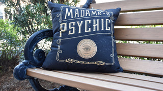 The Psychic Eye Gold/Yellow Halloween Print Decorative Throw Pillow, 18"