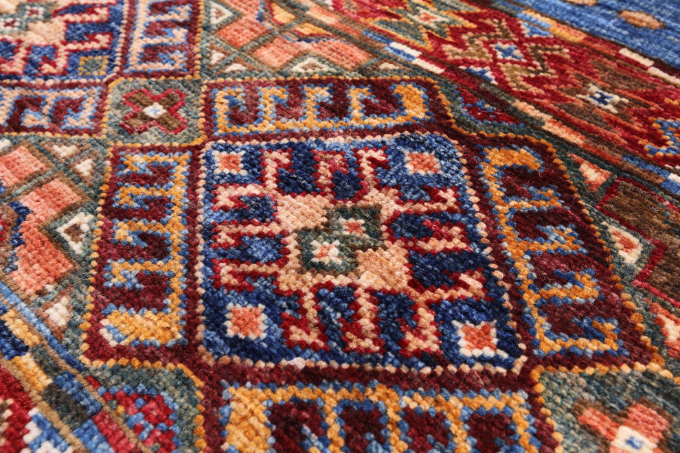 4' 3" X 5' 5" Super Kazak Khorjin Hand Knotted Rug Q11065