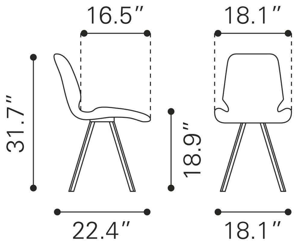 Dining Chair, Set of 2, Faux Vinyl Leather, Steel, Gray, Black, Cafe