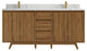 Madison Teak 72 Double Sink Bath Vanity in Dark Natural 1.5" Calacatta Laza