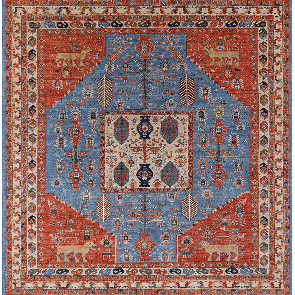 Ahgly Company Indoor Square Mid-Century Modern Area Rugs, 7' Square