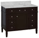 Hailey 42" Bathroom Vanity, Chocolate, Carrara Marble