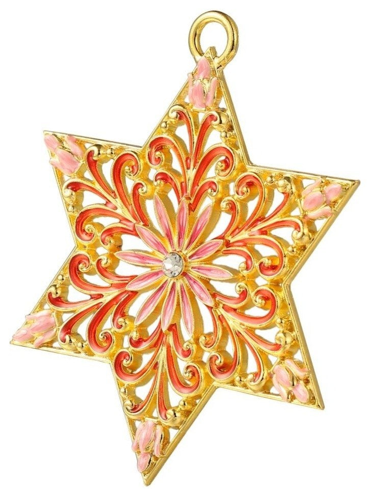 Traditional Star of David Hanging Ornament Pewter Classic Wall decor