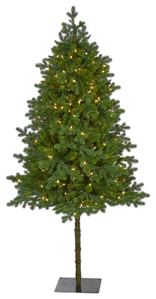 6' Swiss Alpine Faux Xmas Tree W/ 250 Clear LED Lights and 450 Bendable Branches