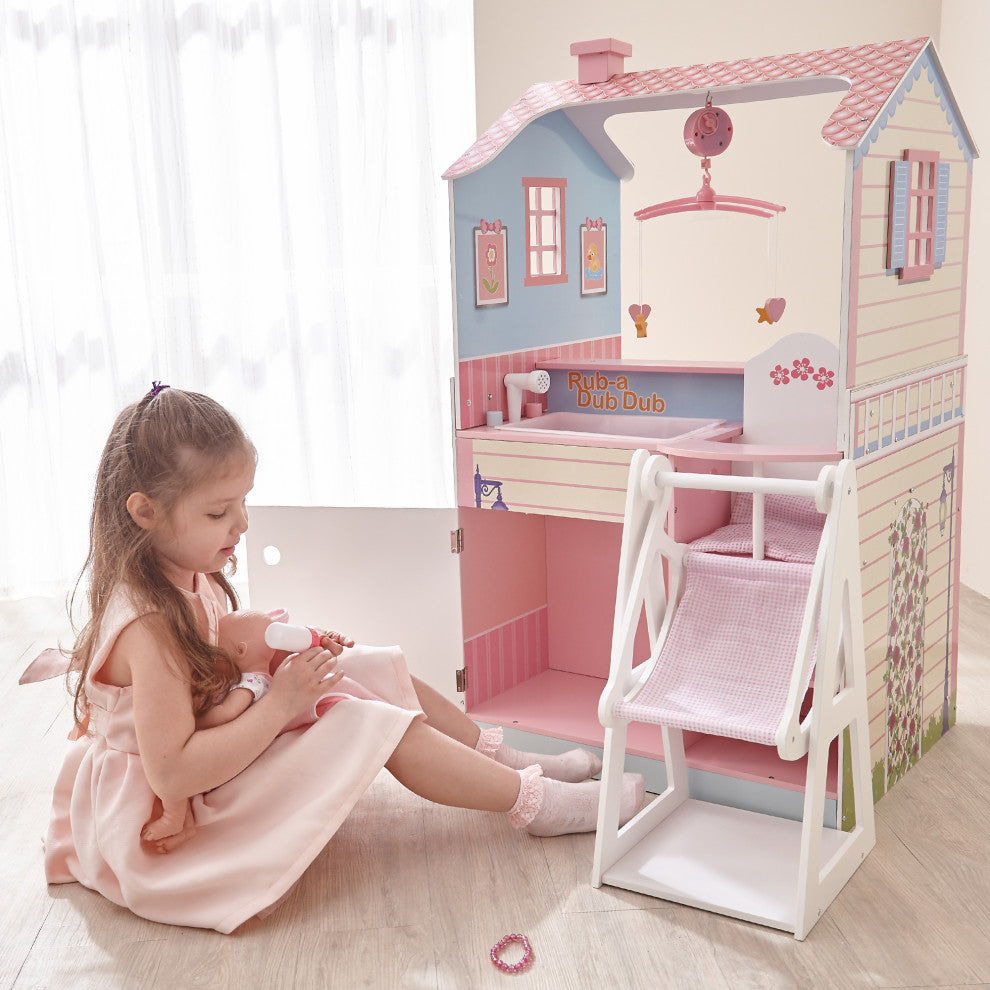 Doll Changing Station Dollhouse - pink