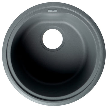 ALFI brand AB1717UM-T Titanium 17" Undermount Round Granite Kitchen Prep Sink
