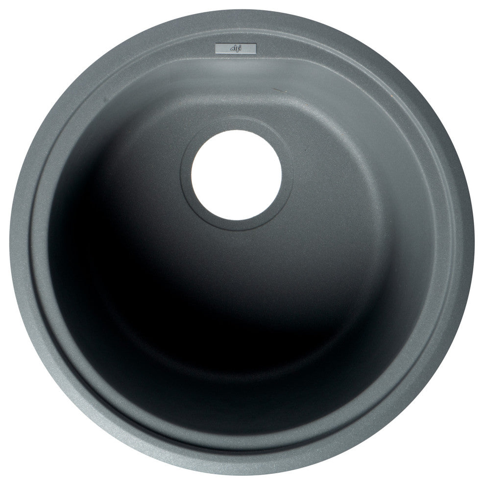 ALFI brand AB1717UM-T Titanium 17" Undermount Round Granite Kitchen Prep Sink