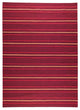Hand Woven Red Wool Area Rug, Red, 6''6"x9''9"