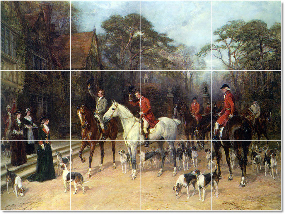 Heywood Hardy Horses Painting Ceramic Tile Mural #33, 24"x18"