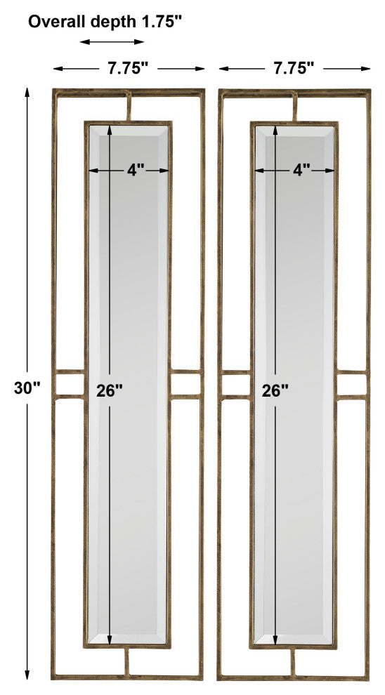 Uttermost Rutledge Gold Mirrors, Set of 2