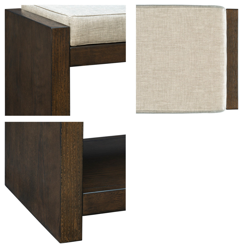 Madison Park Ivan Accent Bench with Lower Shelf in Brown