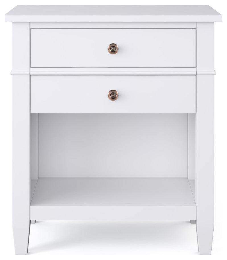 Carlton SOLID WOOD Bedside Table, White