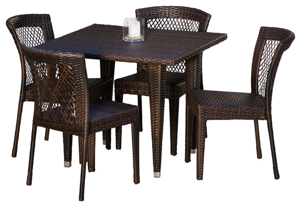 GDF Studio 5-Piece Dana Point Outdoor Dining Set
