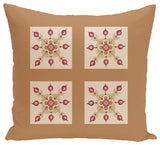 Four Square Geometric Print Pillow, Taffy, 20"x20"