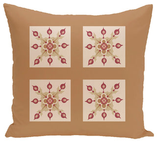 Four Square Geometric Print Pillow, Taffy, 20"x20"